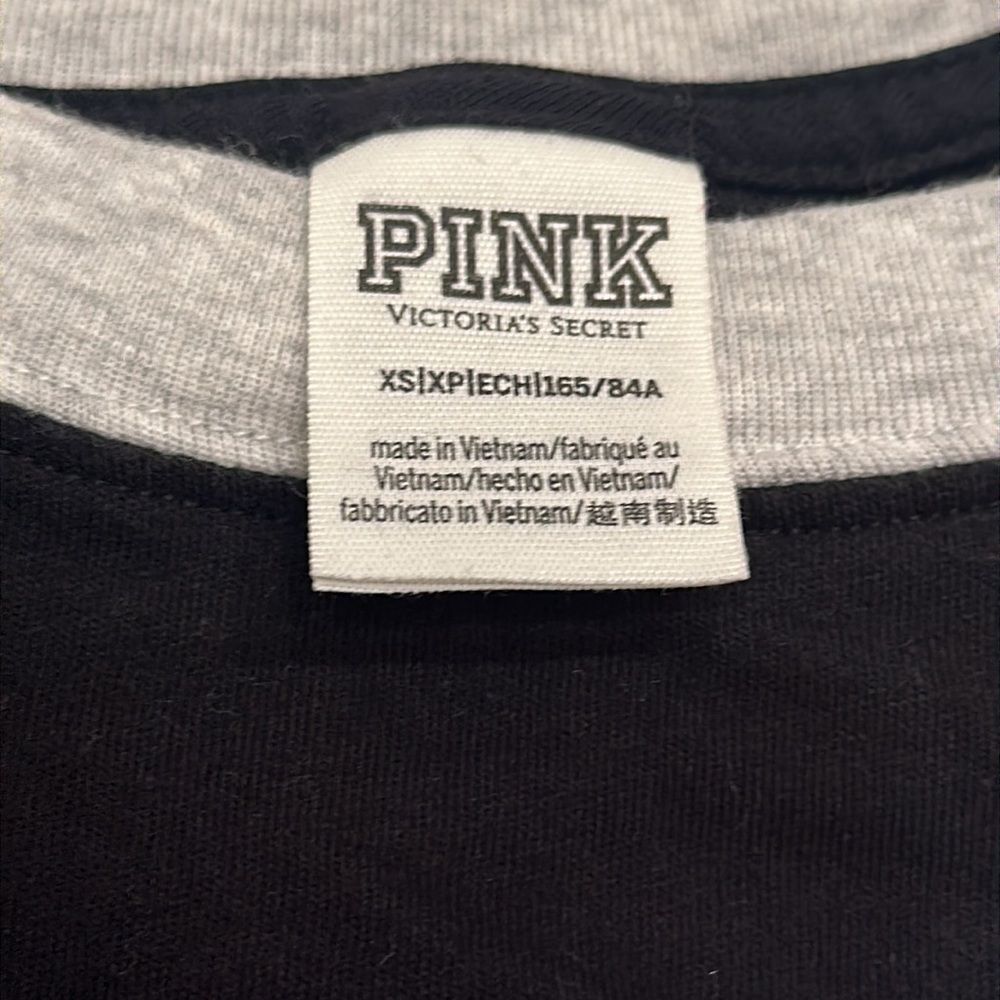 PINK long sleeve sparkle logo T-shirt - size XS - Picture 4 of 5
